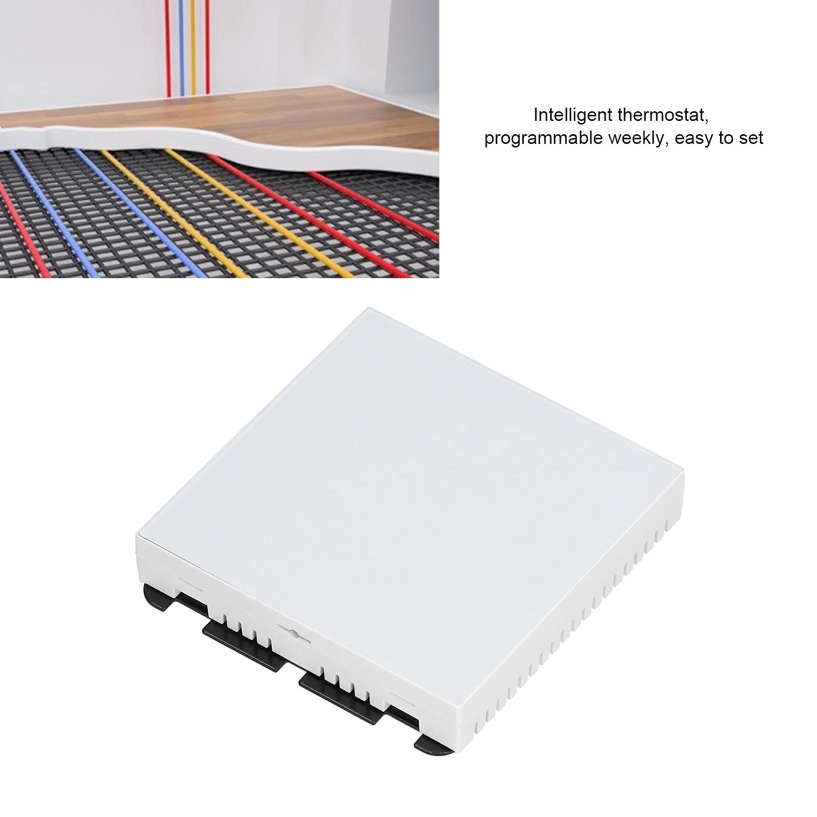 Tuya WiFi elektrischer Heizungsthermostat, intelligenter Temperaturregler, programmierbarer digitaler Thermostat mit -Sensor für Heimheizsystem, Weiß, 86 x 86 mm (16A angeschlossen an Elektroheizung