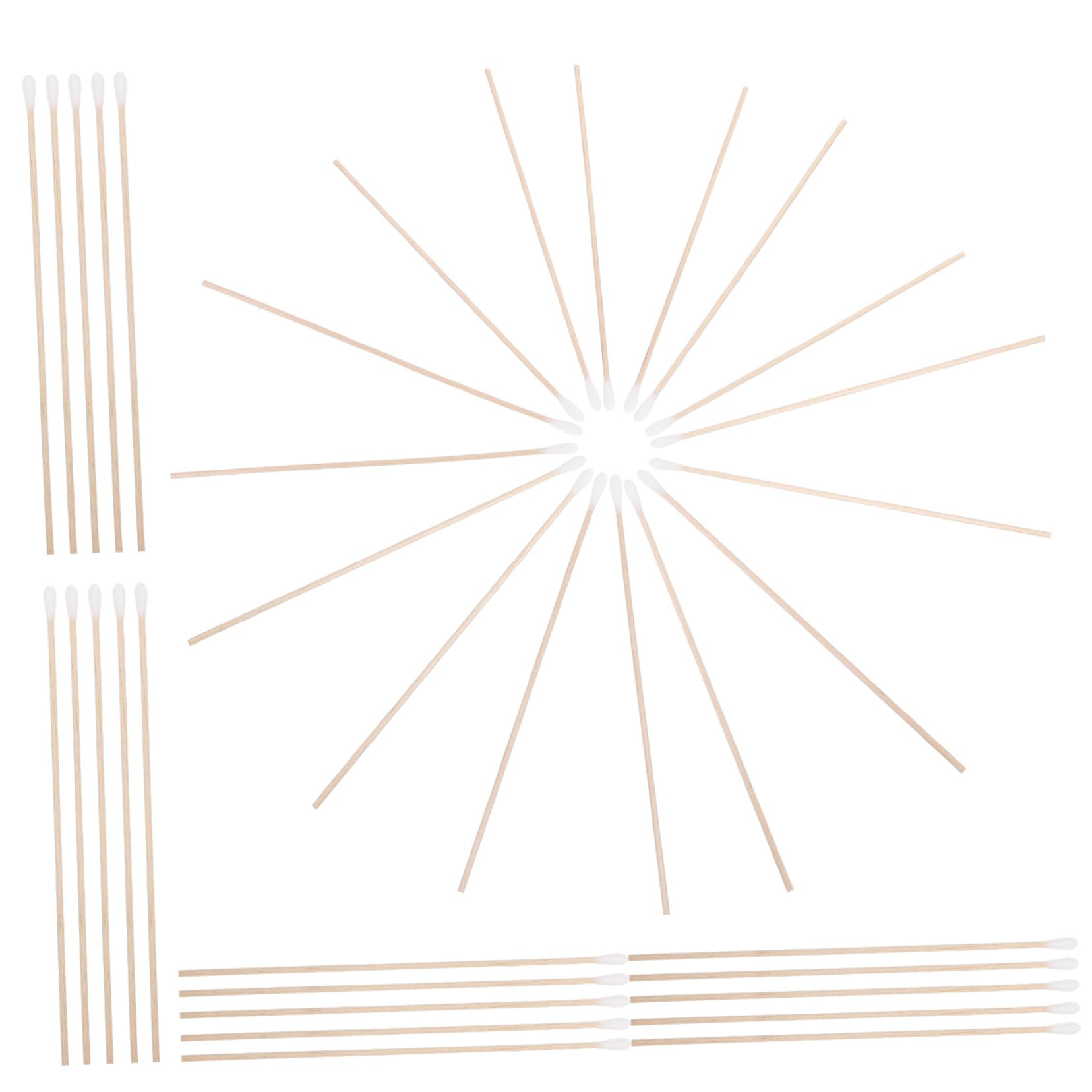 NULYLU Long Handle Swabs for Ear Cleaning 100pcs Buds Makeup Removal Safe for Face