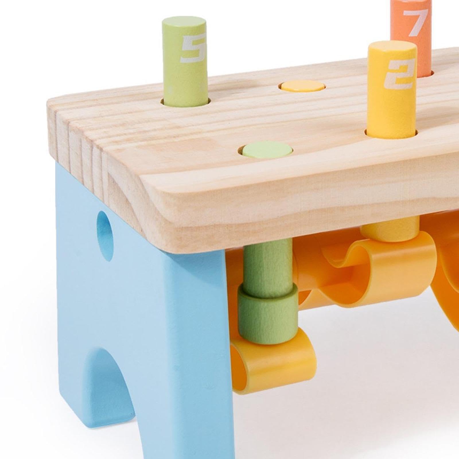 Klopfbank Aus Holz, Spielzeug mit Holzklöppeln, Lernspielzeug für Vorschulkinder, Koordination, Feinmotorik, Zahlenerkennung, Hand Augen Entwicklung,