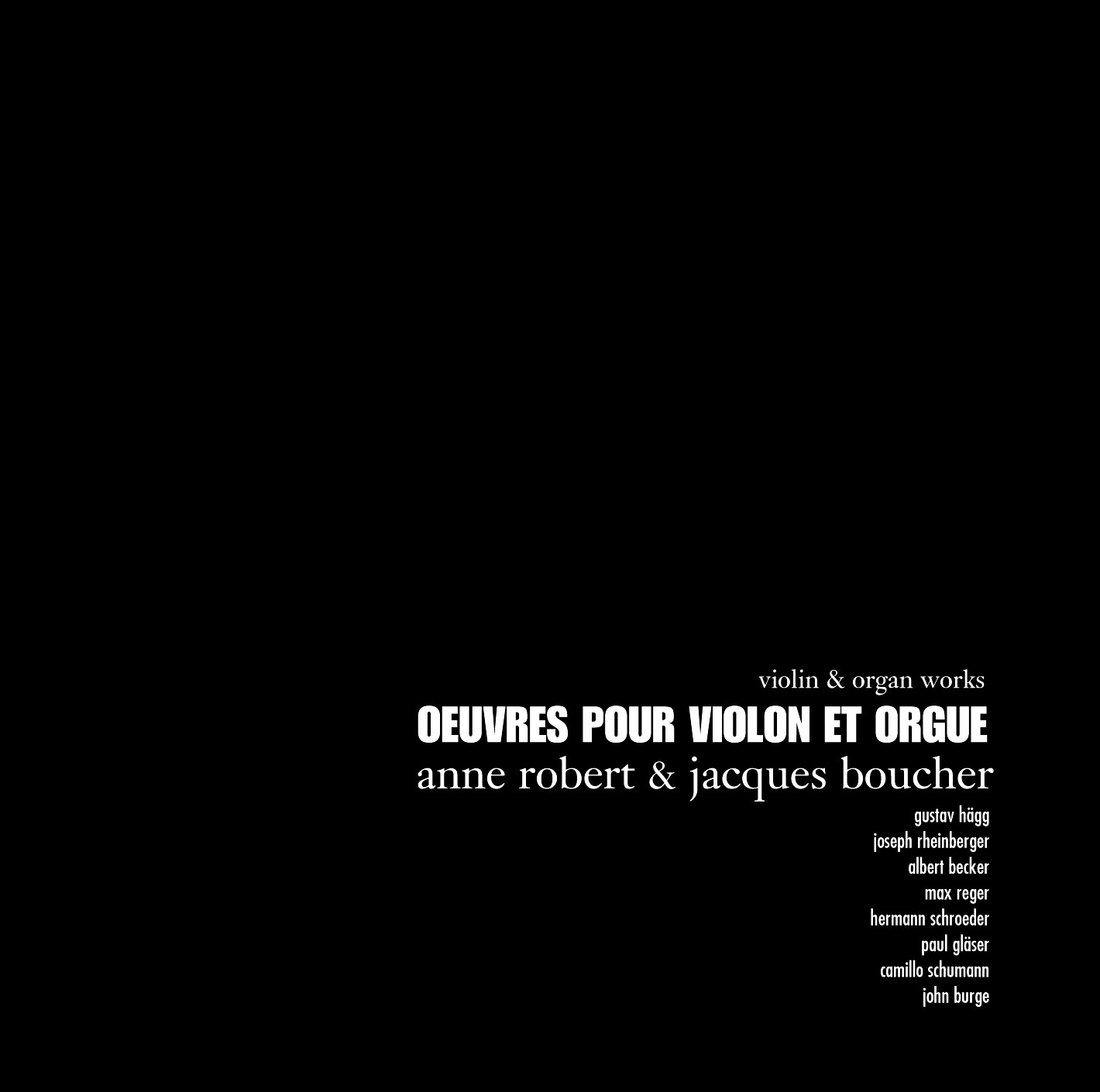 Violin/Organ Works [Audio CD] Jacques Boucher/Anne Robert