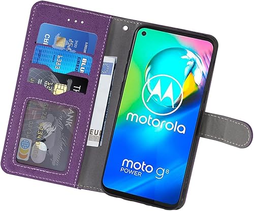 Miniatura 3 de Asuwish Funda compatible con Moto G8 Power Wallet y protector de pantalla de vidrio templado, soporte para tarjetas de crédito, accesorios