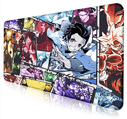 Anime Large Lengthened Gaming Mouse Pad, Keyboard Mouse Pad, Desk Pad And Office Decor Accessories With Non-Slip Rubber Base And Durable Stitched Edges 35.4 X 15.7 X 0.12 Inches (Anime Mouse Pads - 7) #TOP5