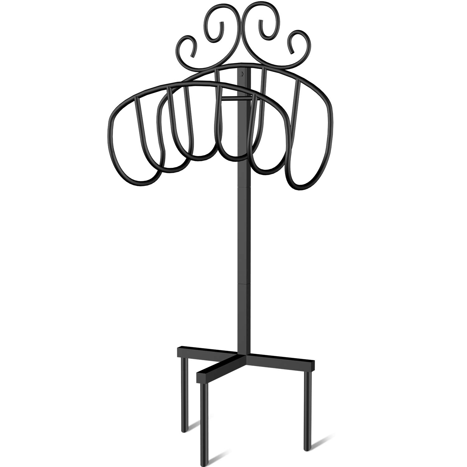 Amagabeli Garden Home Holder Freestanding Holds 125ft Detachable Rustproof Stand Hanger Heavy Duty Metal Decorative Water Storage with Ground Stakes for Outside Lawn Black BG373