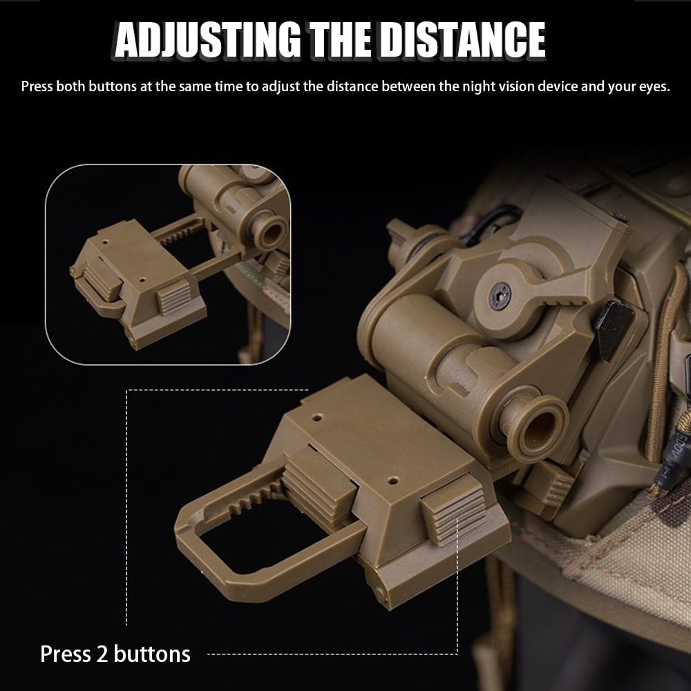 L4G24 Supporto NVG in Nylon, Supporto NVG in Nylon Staffa per Occhiali Tattici per La Visione Notturna con Regolazione Multi-Angolo Portatile