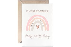 MAGJUCHE Rainbow Granddaughter 1st Birthday Card