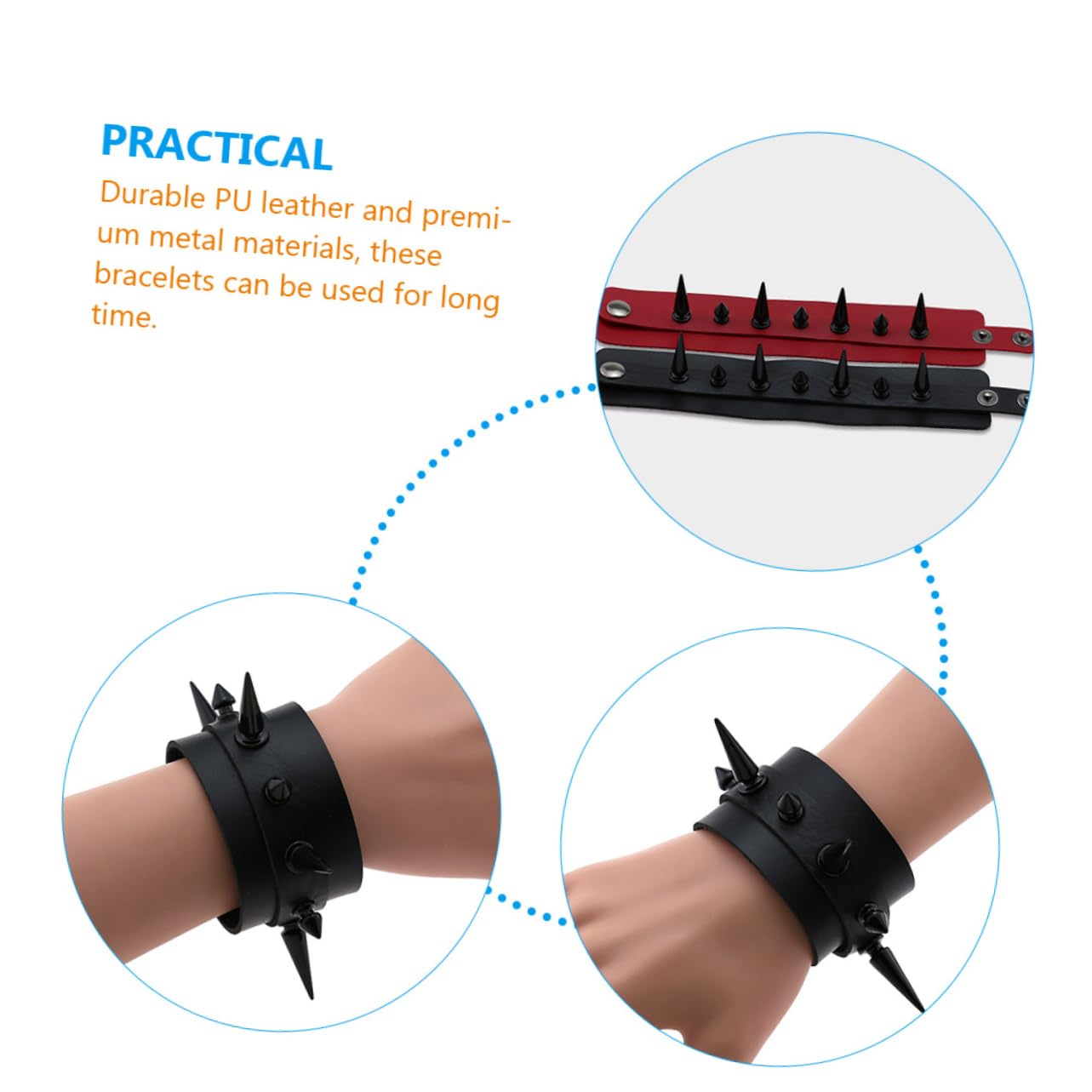 GALPADA 8 Pièces Bracelets Pour Hommes Bracelet Pour Hommes s Goth De Style Punk Punk Réglable Vêtements Grunge À Pointes En Cuir Pu s À Pointes