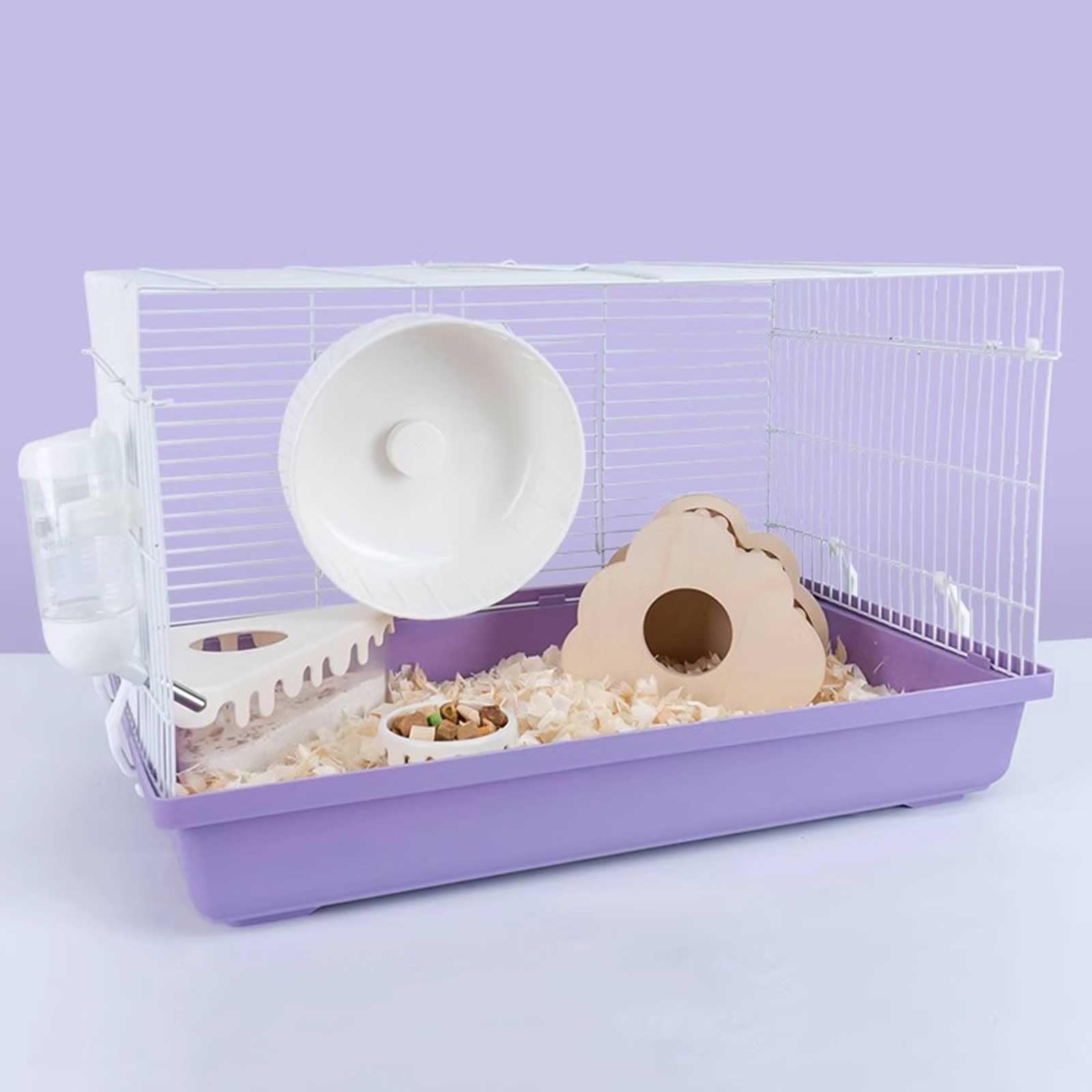 Jaula Hamster con Accesorios, Jaulas y Hábitats para Ratas, Jaula para Ratones, Recinto para Hámster, Hábitat para Hámster para Ratones, Jerbos y Animales Pequeños(Purple)
