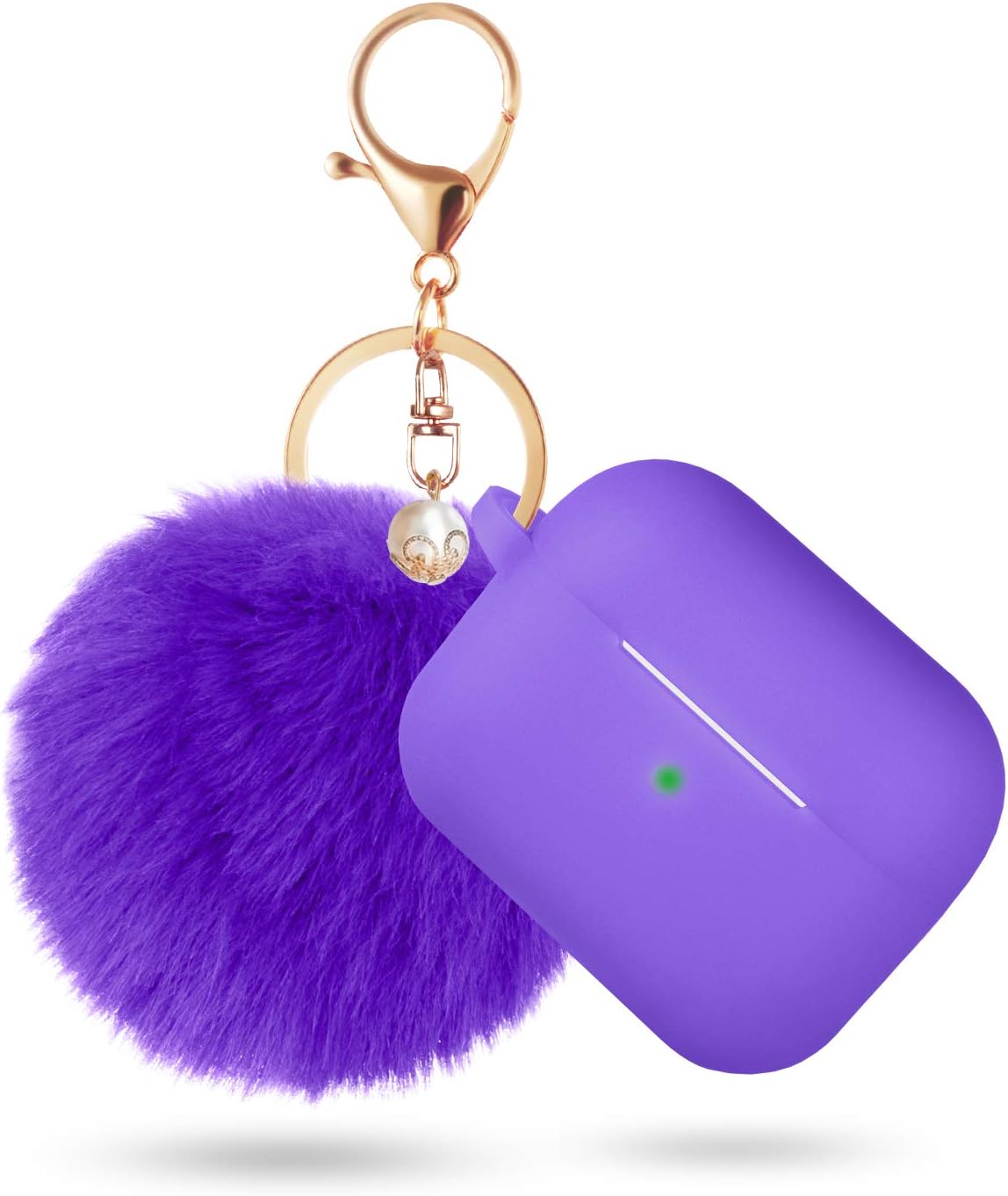 Case for Airpods Pro Case, BLUEWIND Air pod Pro Case for Air pods Charging Case, Cute Air Pods Silicone Protective Case Cover Compatible with Airpod 3 Accessories Keychain (Eggplant Purple)