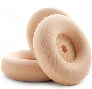 Pinehurst Crafts Wooden Toy Wheels w/Recessed Hub, 2-Inch Diameter x 5/8-Inch Thick (1/4 Inch Hole), Pack of 12