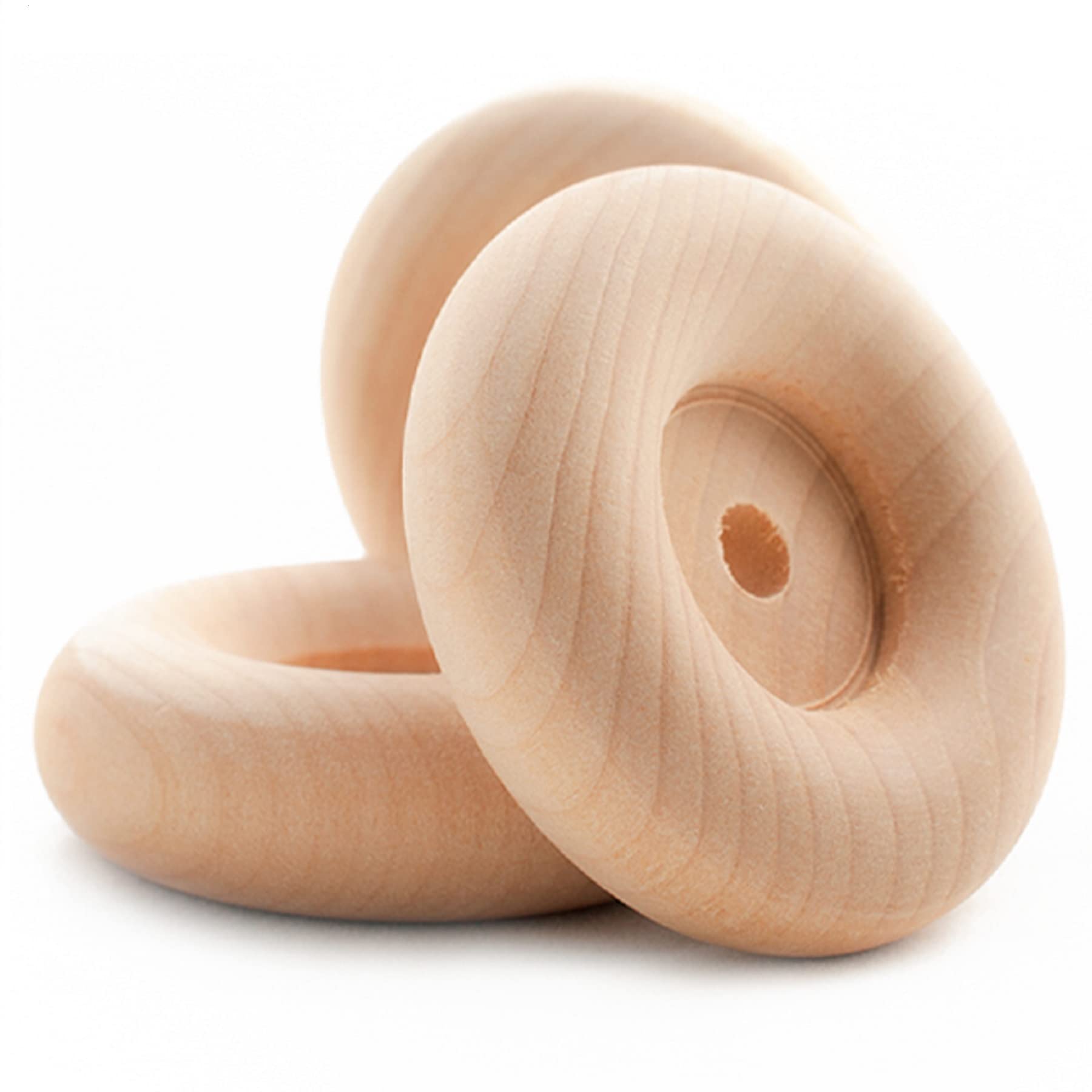 Pinehurst Crafts Wooden Toy Wheels w/Recessed Hub, 2-Inch Diameter x 5/8-Inch Thick (1/4 Inch Hole), Pack of 12