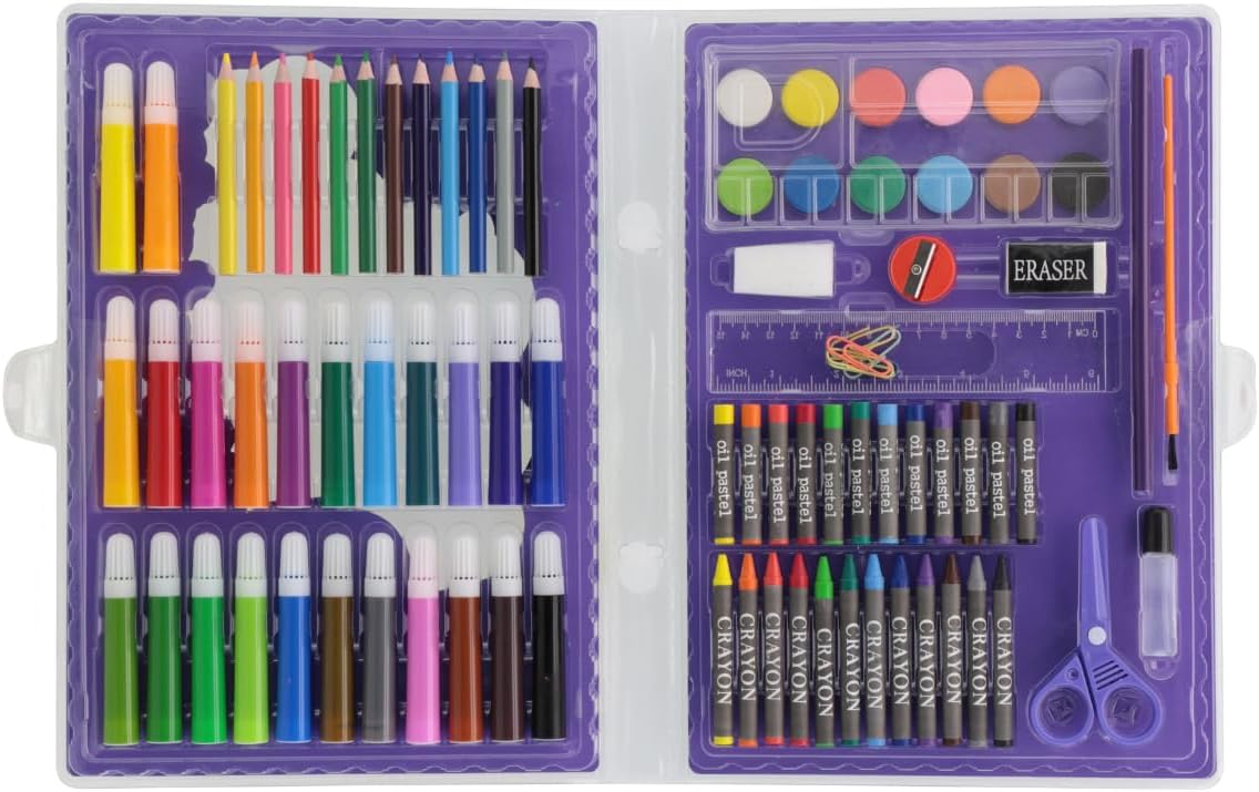 86 Piece Unicorn Kids School Paint Kit Briefcase