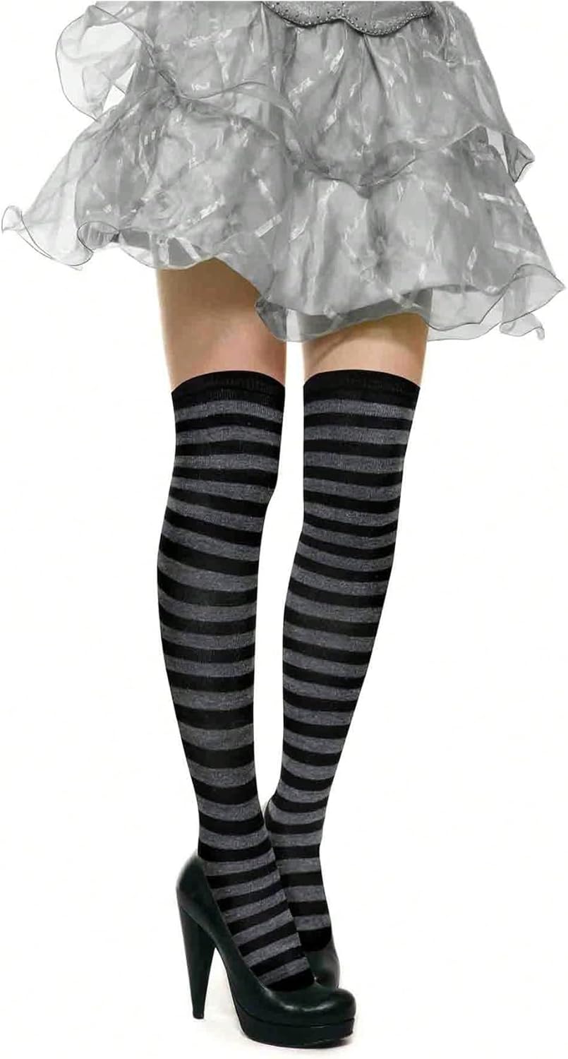 SHENHE Women's Striped Thigh High Socks Cosplay Knit Over The Knee Tights Stockings - Image 5