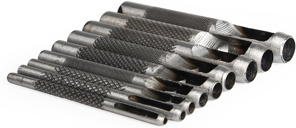 Co-link 9 in 1 Stainless Steel Hollow Punch Tool for Leather Plastic Wood Belt Hole Punch 2.5mm-10mm