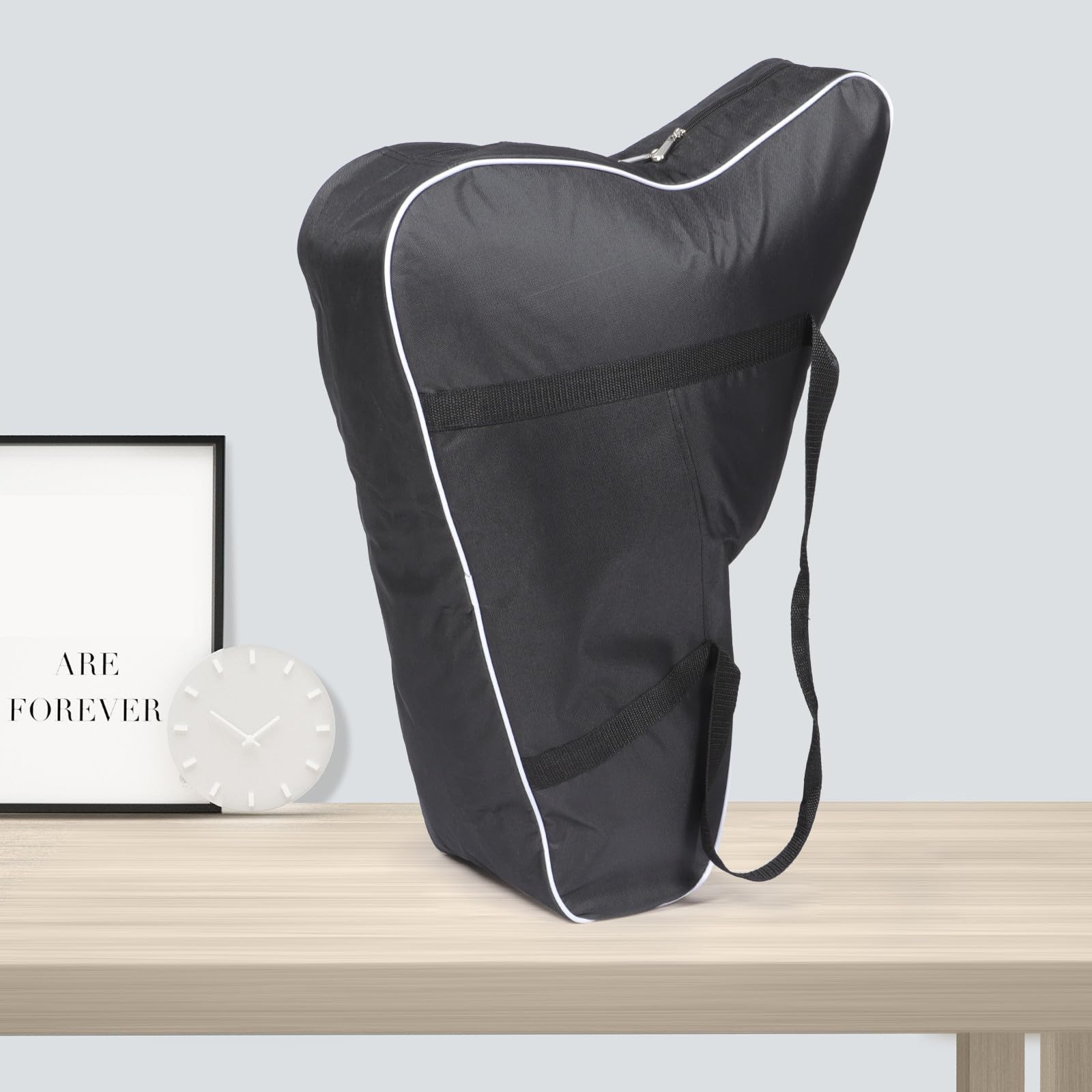 Leiertasche aus Oxford Gewebe mit Griff, Gepolstert, Schwarz