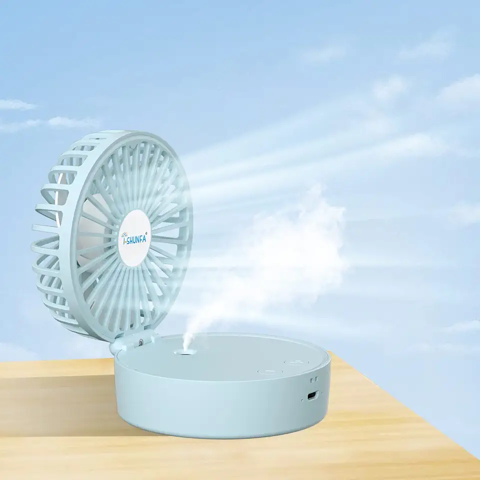 I-SHUNFA Mini Ventilateur Portable, Avec Brouillard Rafraîchissant et Batterie Rechargeabl