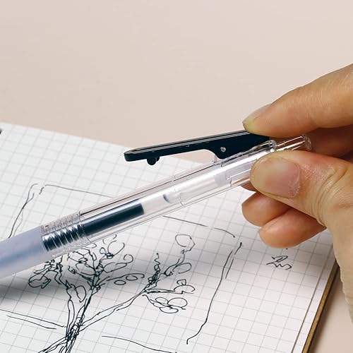 Miniatura 3 de Bolígrafos retráctiles de punta ultra fina de 0.38 pulgadas para planificador de diario, tachuelas de notas, punta de 0.015 in, tinta negra de