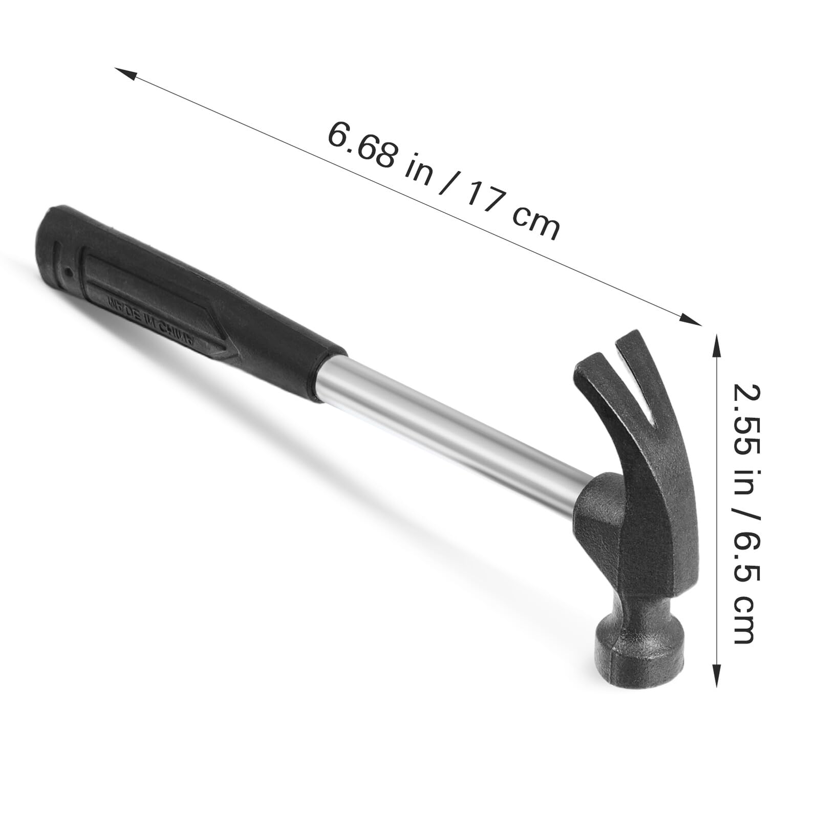 Mini Martillo de Garra Negro, 5 Piezas, Portátil para Acampar | Plástico y Tubo de Acero, Formato Compacto, Lote de 5 Unidades, Uso Exterior y Trabajo Manual