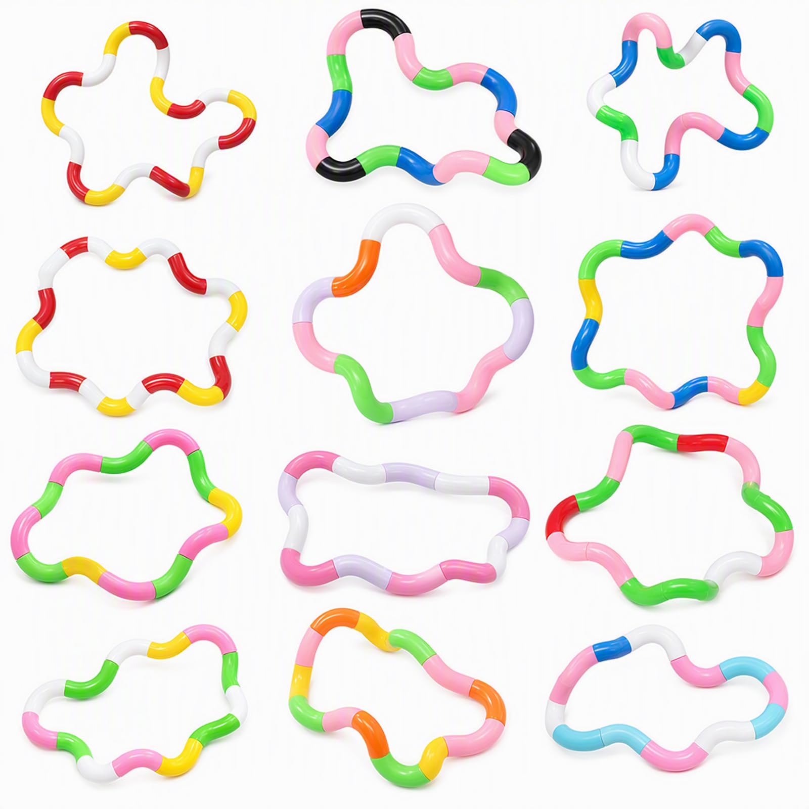12 Pcs Tangle Fidget Toy Set, Stress Relief Finger Twisted Decompression
