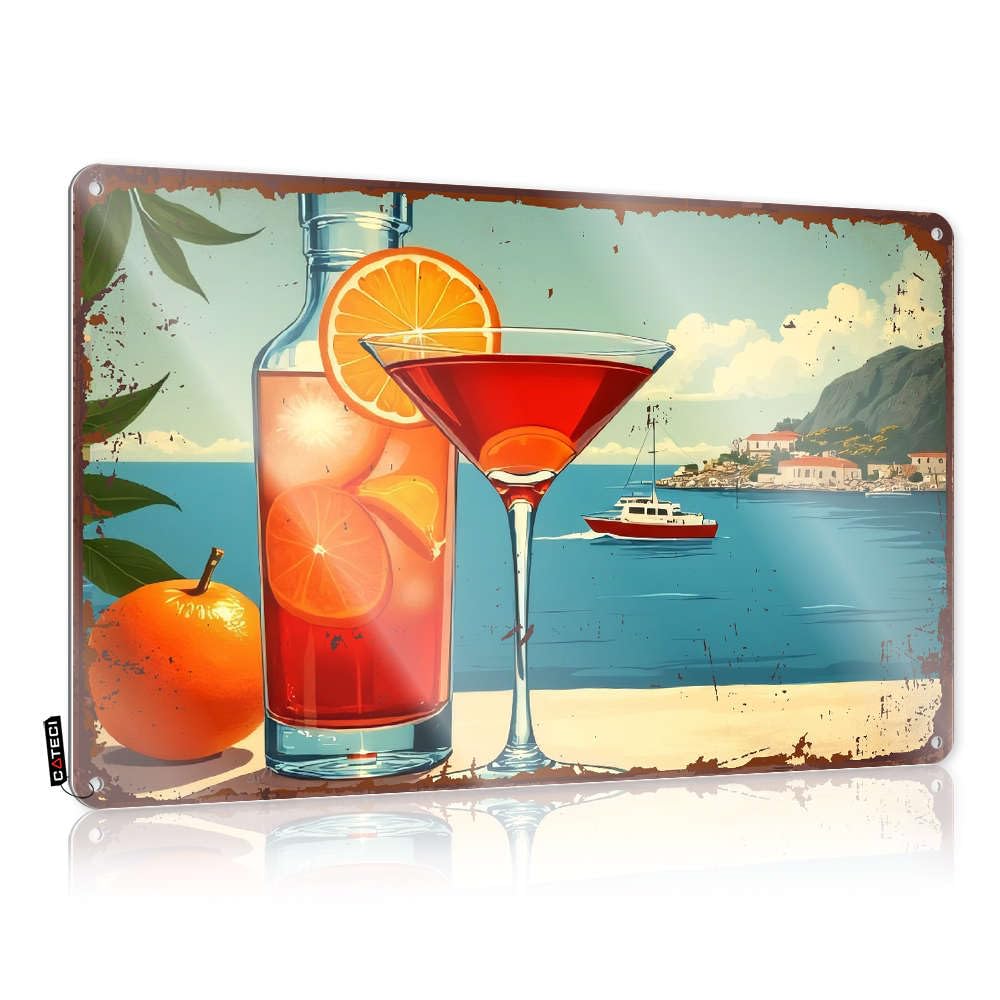 A Refreshing Cocktail By The Seaside. Matal Sign Door | Cute Case Decorative Wall Art(30X40CM)