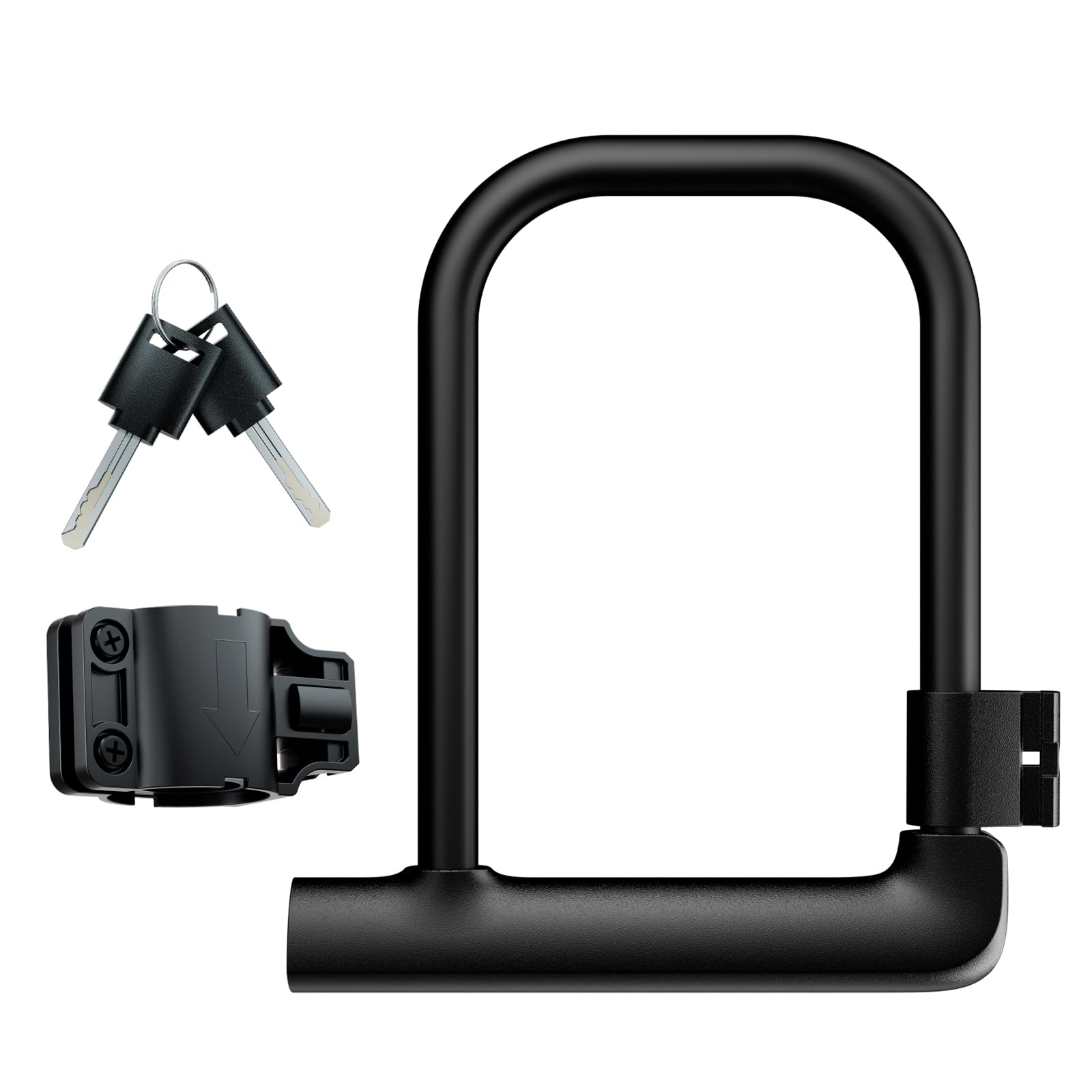 Windone E Bike U Lock with Keys,6in Length Waterproof Security Bicycle Locker Lock Heavy Duty Anti Theft for Motorcycle & Scooter with Sturdy Mounting Bracket,candado para bicicletas Black