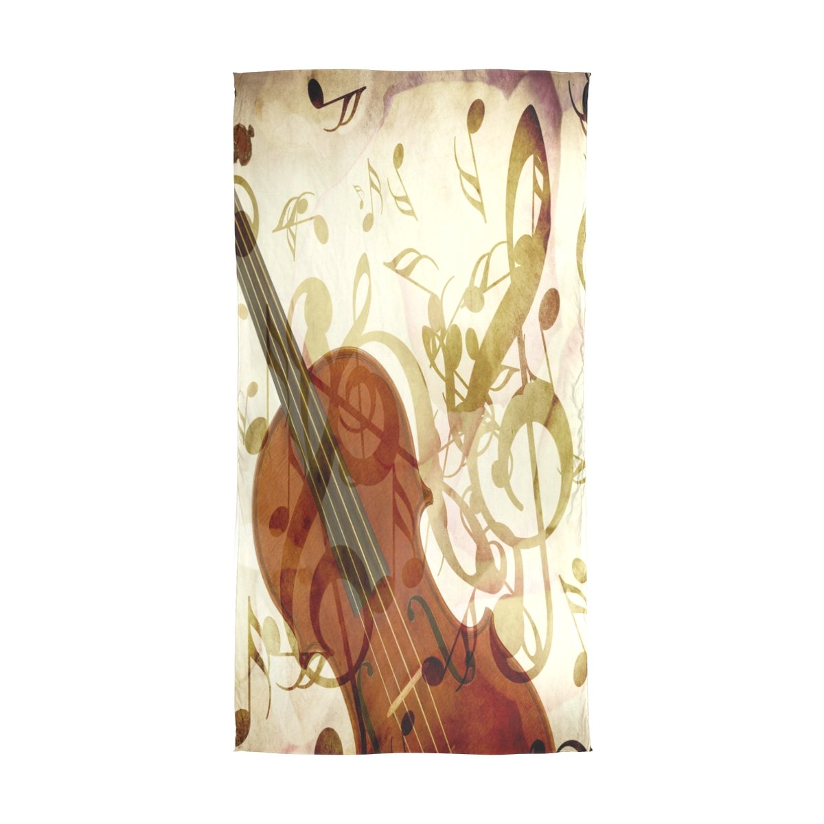 Use7 Fashion Lightweight Rose Violin Music Note Chiffon Silk Long Scarf Shawl Wrap