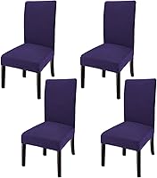 Vista 30 de GoodtoU Fundas para sillas de comedor negras, juego de 2, fundas elásticas y suaves para sillas de comedor, fundas protectoras lavables y extraíbles
