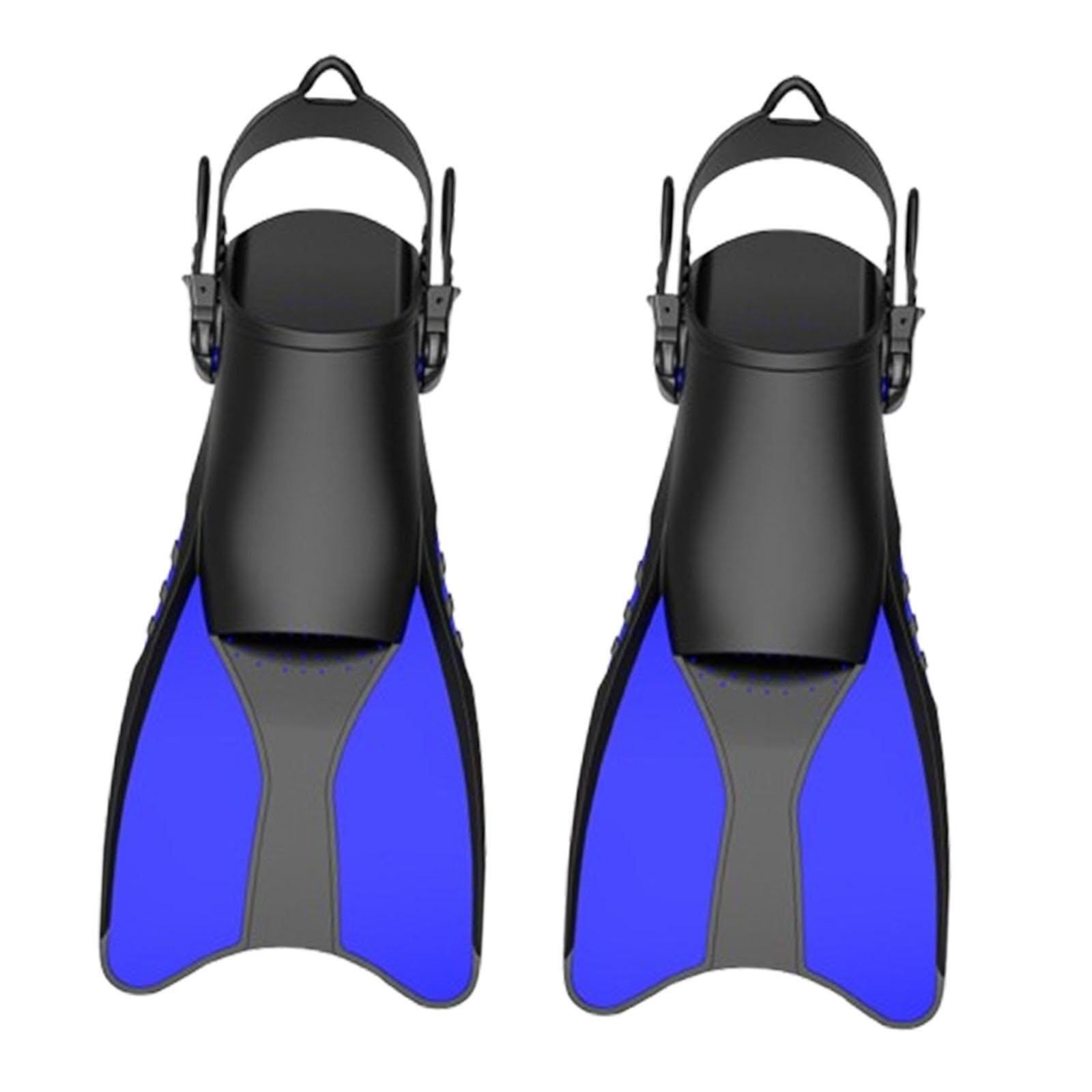 QSTDGVPW Scuba Diving Fins Comfortable Silicone Men Women Swimming Flippers Diving Accessories Flippers for Freediving Water Sports , 38 to 42 Blue