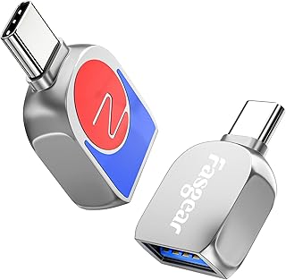 Fasgear USB C to USB Adapter for MacBook Samsung: 2 Pack 10Gbps Data Snyc Type C Male to USB 3.1 Female Adapter Compatible with Galaxy S21|M1 iMac & Other USB-C or Thunderbolt 3 Devices (Silver)