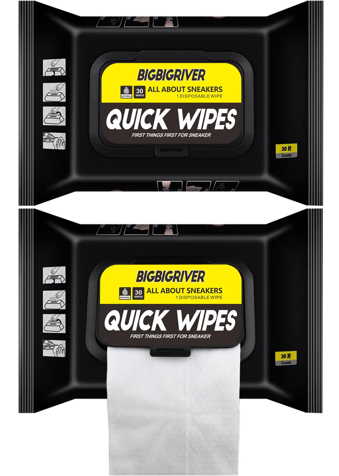 sky treasure Shoe Wipes 2 Pack 60 Pcs Sneaker Wipes Cleaner Quick Wipes Disposable Travel Portable Removes Dirt,Stains (B08N61YQ9S) Amazon Price History, Amazon Price Tracker
