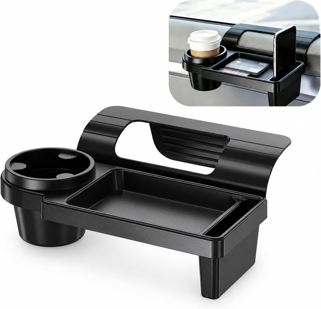 Window Gap Car Door Cup Holder, Clip On Car Door Hanging Organizer, Multifunctional Convenient Car Interior Space Storage, Universal for Most Cars, SUVs (Black #A)