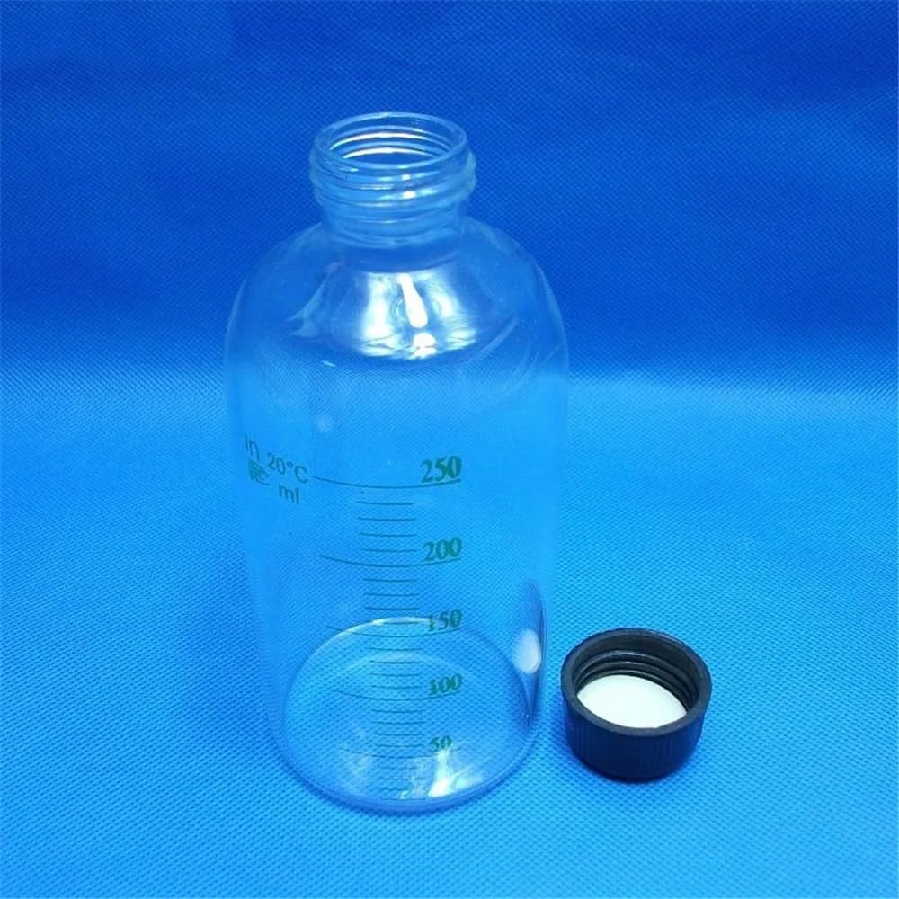 Cristalería de Laboratorio Botellas de muestra graduadas de vidrio de 250 ml, 10 unidades por lote, for suero