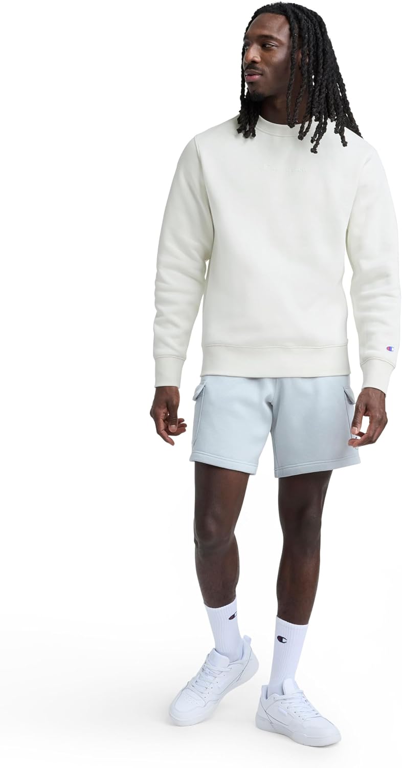 Champion Men's Crewneck Fleece Sweatshirt, Standard Fit, Midweight, Script Logo, Available in Regular and Big & Tall