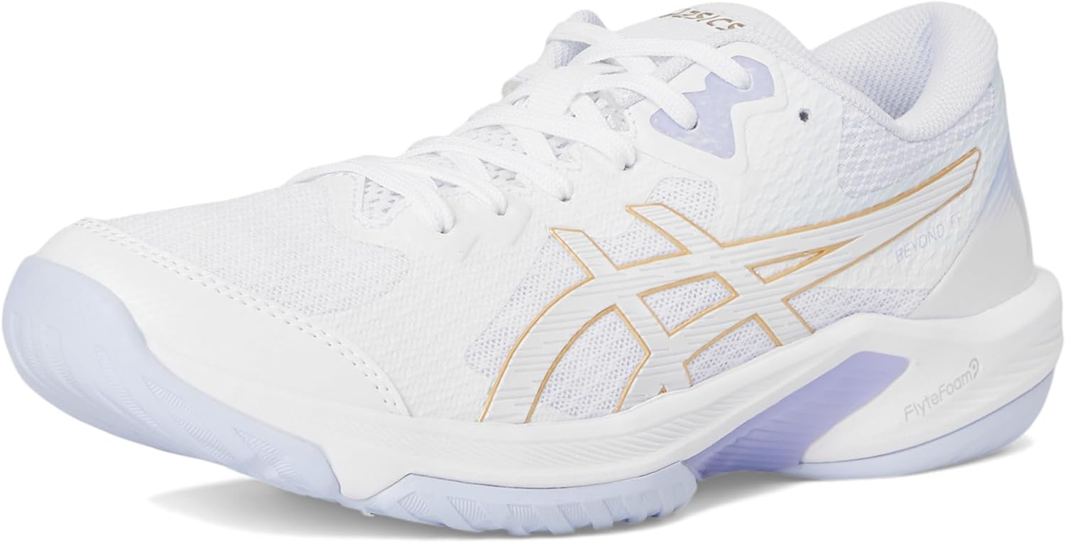 ASICS Women's Beyond FlyteFoam Indoor Shoe, 9, White/Champagne - Image 7