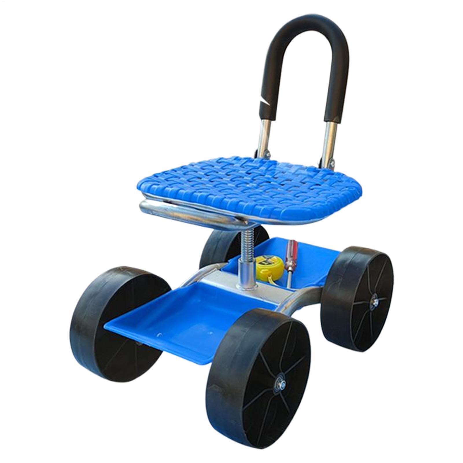 de jardín con asiento Silla giratoria 360 grados con ruedas | Taburete rodante para jardinería para exteriores jardín patio césped granja plantar desherbar personas mayores hombres