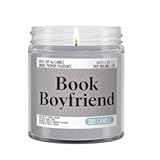 Book Boyfriend Scented Candle - Smells Like Smoked Caramel - 100&percnt; Naturally Vegan Soy and Premium Fragrance &vert; Great Gift &vert; Handmade in Denver&comma; Colorado &lpar;4oz Glass Jar&rpar;