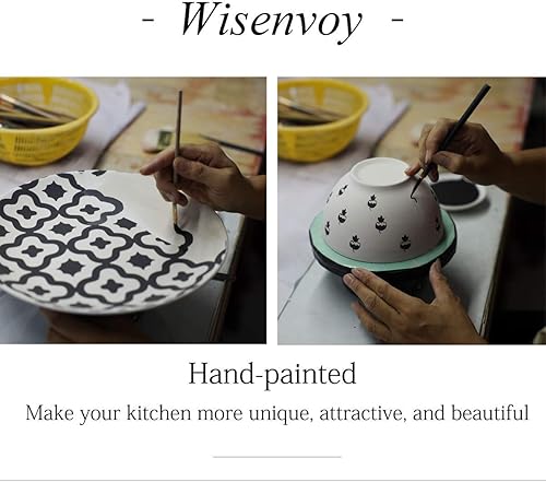 Miniatura 6 de Wisenvoy Juego de vajilla  Platos y cuencos de cerámica para 4  Juego de platos de gres