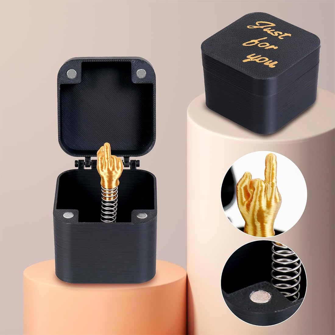1 Scatola Dito Medio, Regalo Divertente e Scherzo per Adulti, Decorazione per Casa e Ufficio, Idea Regalo di Natale, Scatola Sorpresa Pop-up