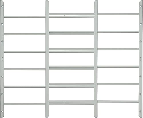 Grisham AWG Barras de seguridad fijas para ventana, (blanco, 6 barras) 26 pulgadas de alto x 22 pulgadas a 38 pulgadas de ancho ajustable 12