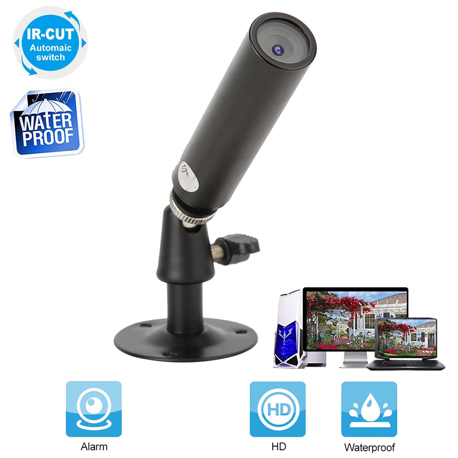 Mini caméra AHD, caméra de surveillance Full HD 1080P, caméra cylindrique filaire en métal étanche IP66, prototype pour réunion