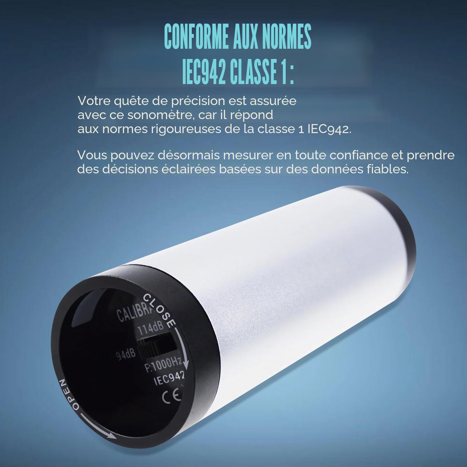 Calibrateur de niveau sonore, calibrage du décibel avec lecteur de mesure du bruit