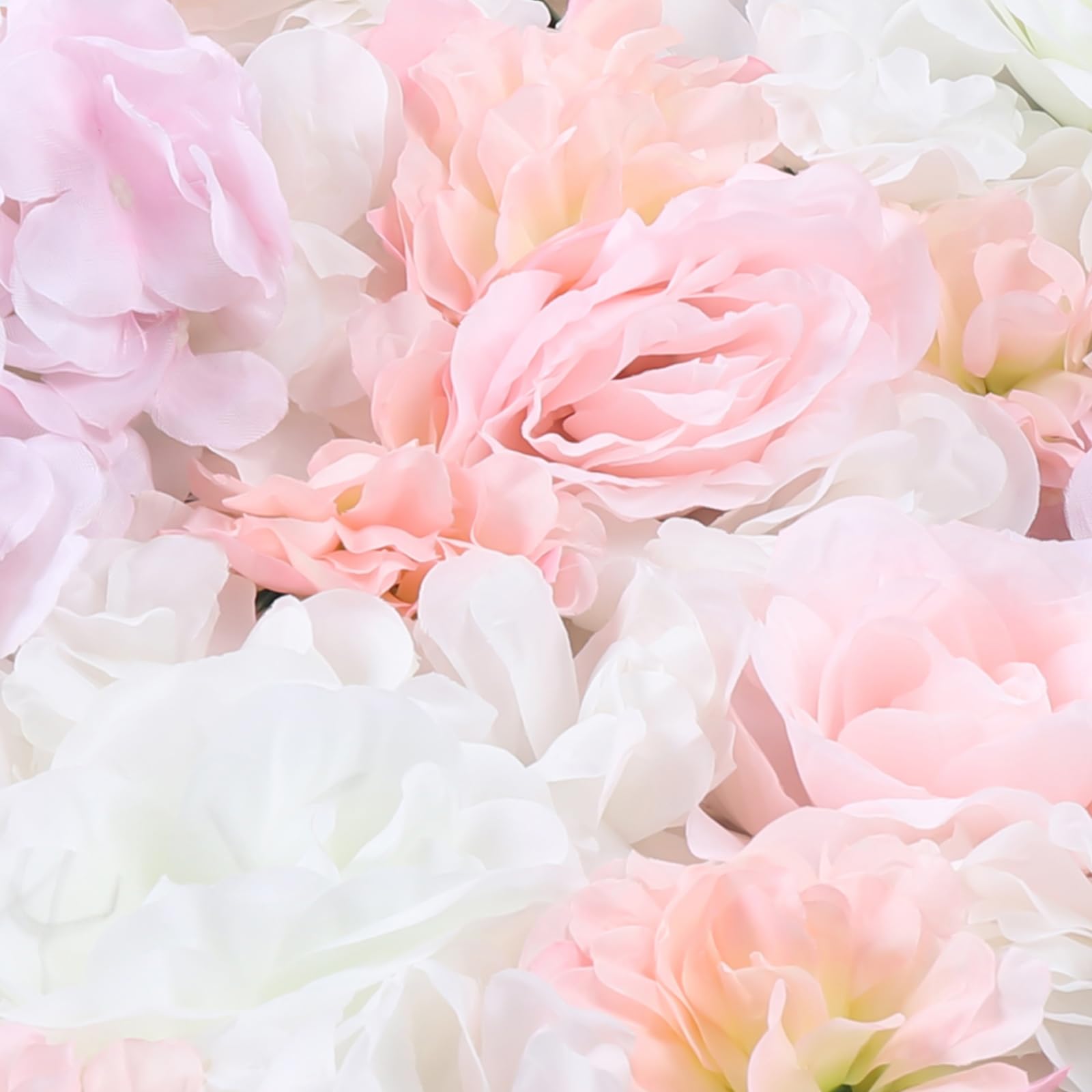 WooDerson 8 Stück Blumenwand Kunstblumen Rosa+Weiß 60x40cm Wandpaneel Mit Künstlichen Blumen Für DIY Hochzeit Party Festival Haus Garten Dekoration, Kunstblumen Deko