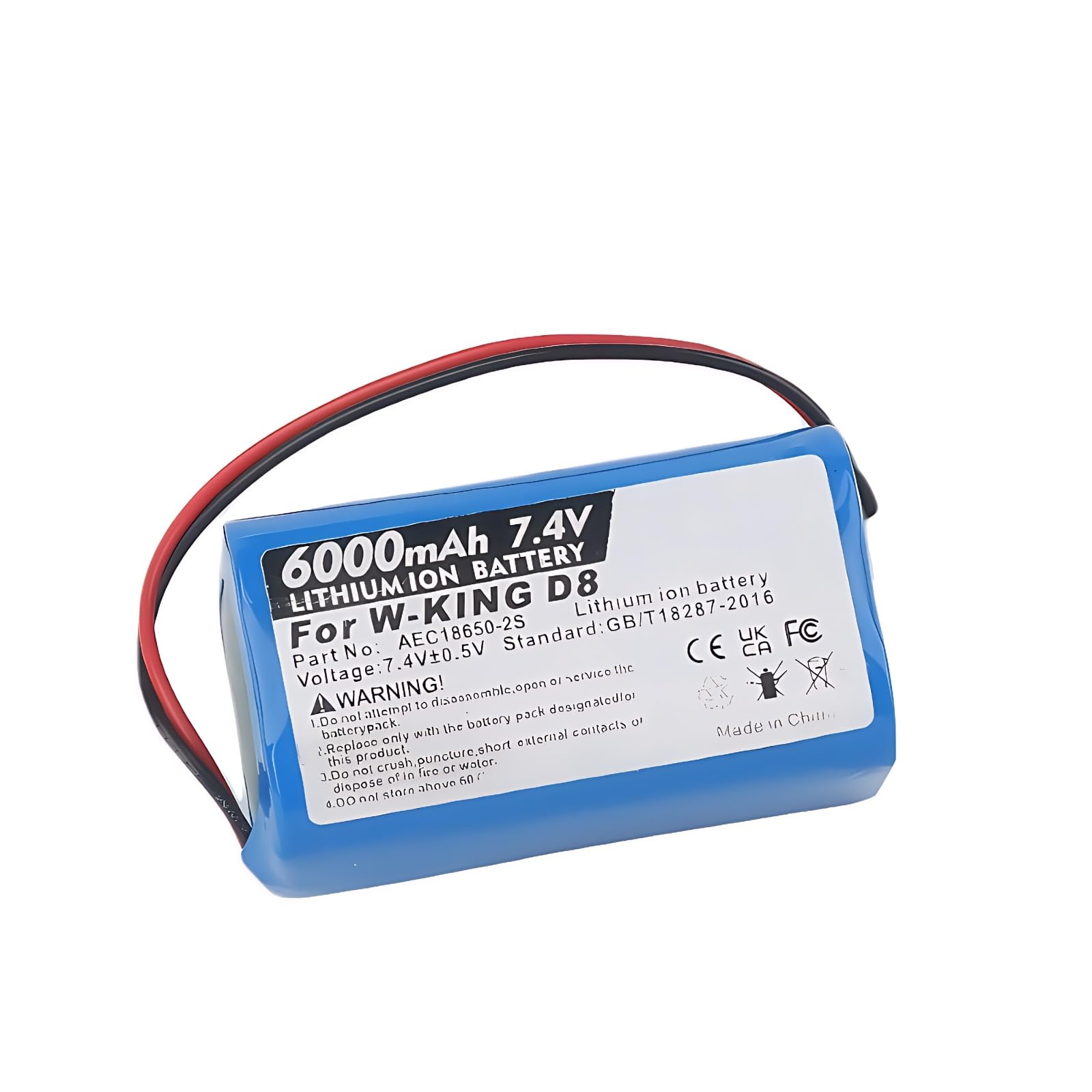 Batteria per altoparlante Bluetooth W-King D8, Party Music Box Li Ion (7,4 V, 6000 mAh)
