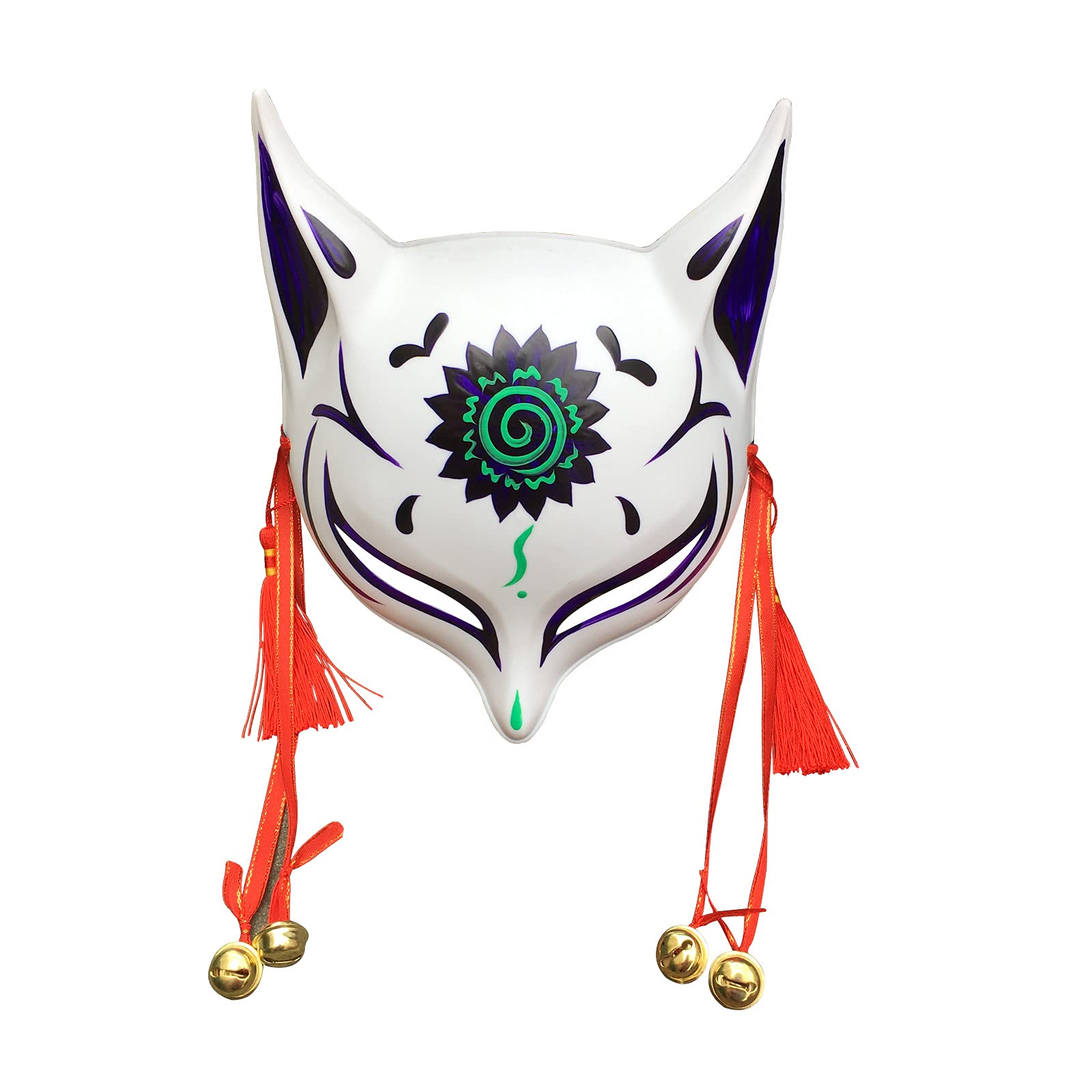 YangYong Kitsune Large Fox Mask for Halloween Cosplay, Japanese Kabuki