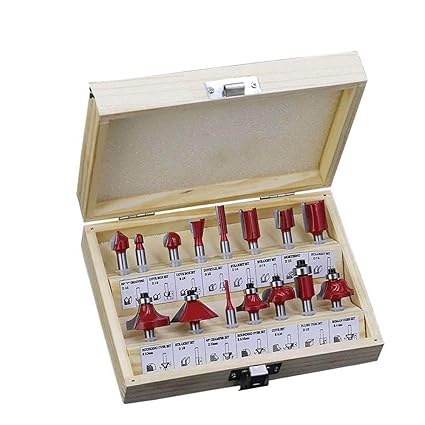 Diy Crafts CT-DIY-HI-57469 1/4''/8mmshank Carbide Router Bit for Wood Cutter Engraving Cutting Tools, Pack of 3 Set, Cutting Edge Length8mm Have Box (Multicolor)