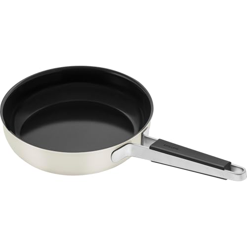 ZWILLING Pure - Sartén antiadherente de cerámica de acero inoxidable de 9.5 pulgadas, color marfil