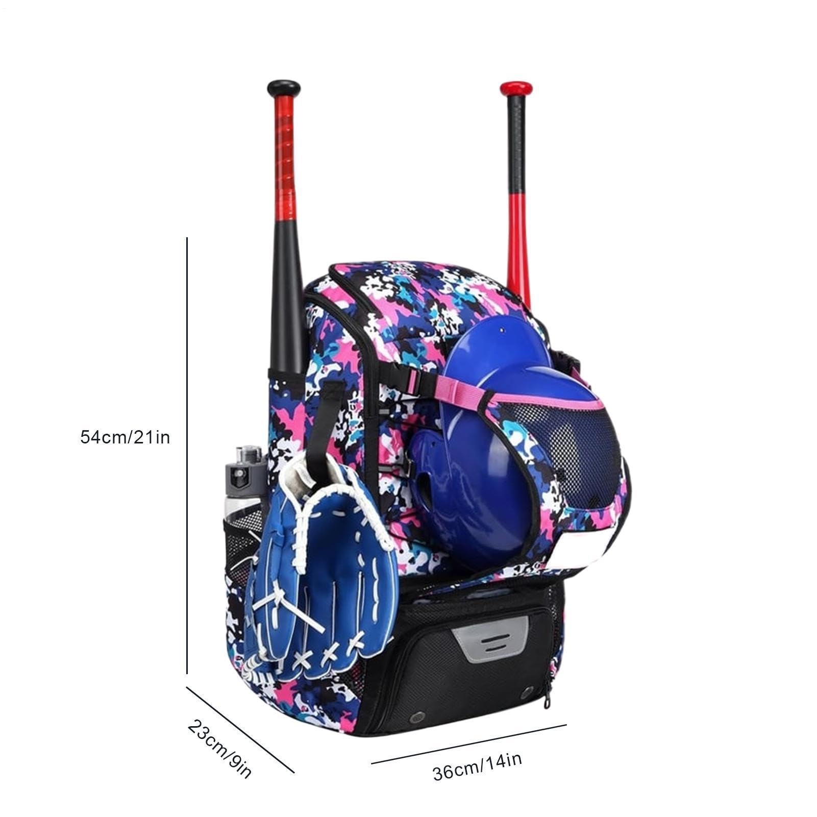 Mochila de Béisbol - Pack Ligero y Grande con Correas Ajustables de Hombros,de sóftbol Femenina | para Soccer, Football, Deportes, Escuela, Viaje, Práctica, Entrenamiento, Verano y Primavera