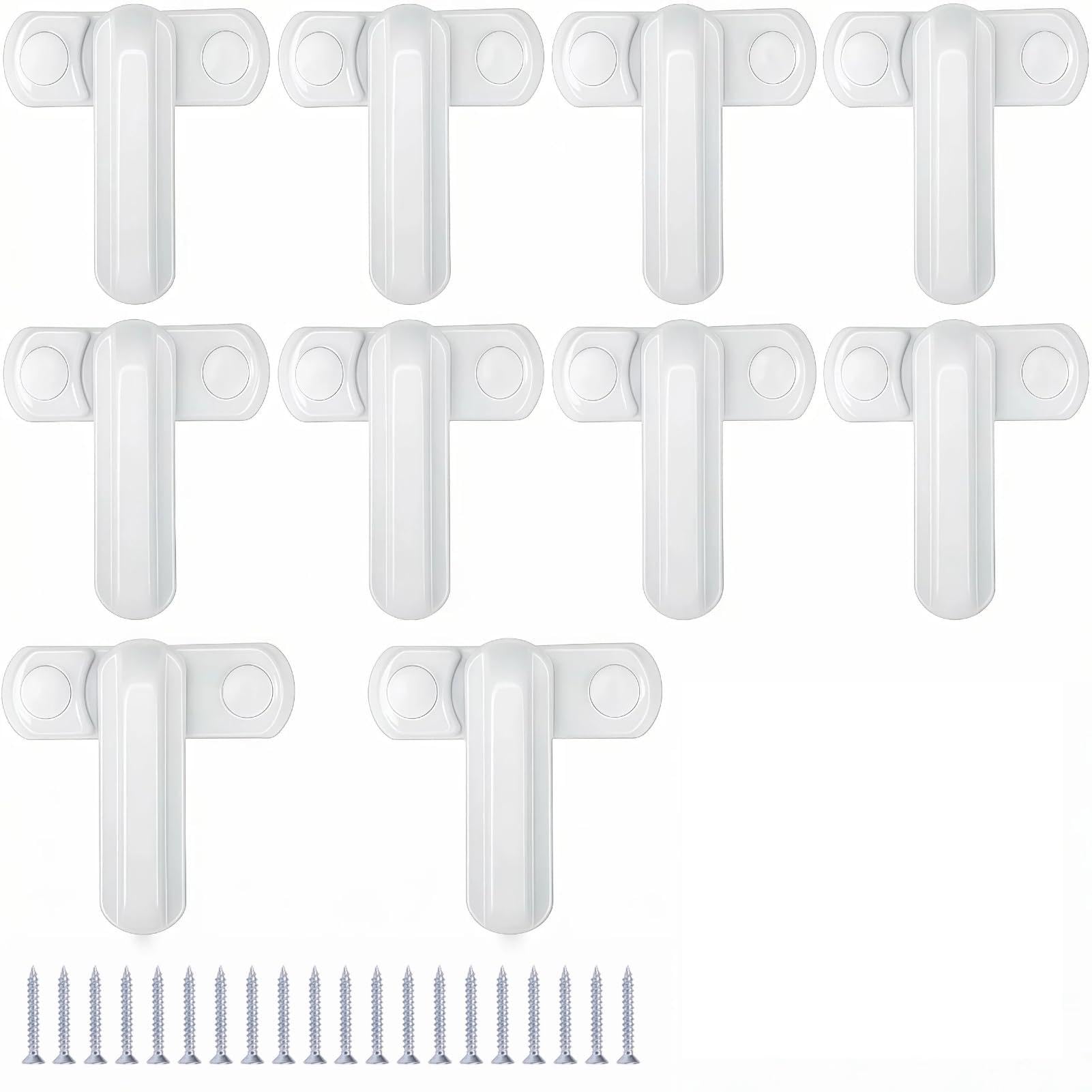 Sash Jammers for Upvc Doors, 10 Pcs White Sash Jammers, Window Locks Including 20 Screws, Suitable for Upvc and Timber Window Locks and Door Bolts