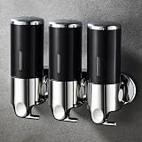 No-Drill 3 Pack 500ml Wall Mounted Soap Dispenser for Bathroom and Kitchen, Shampoo and Conditioner