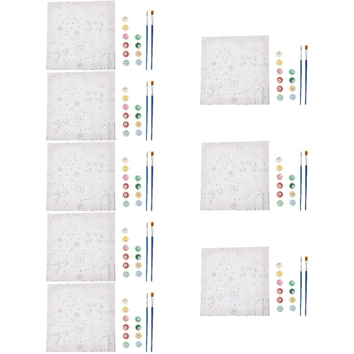 BESPORTBLE 8 Scatole Pittura Digitale Natalizia, Kit Fai da Te Creativo | Stanza e Attività Fai da Te, Adatto ai Principianti, su Tela di Cotone Pigmenti e Legno