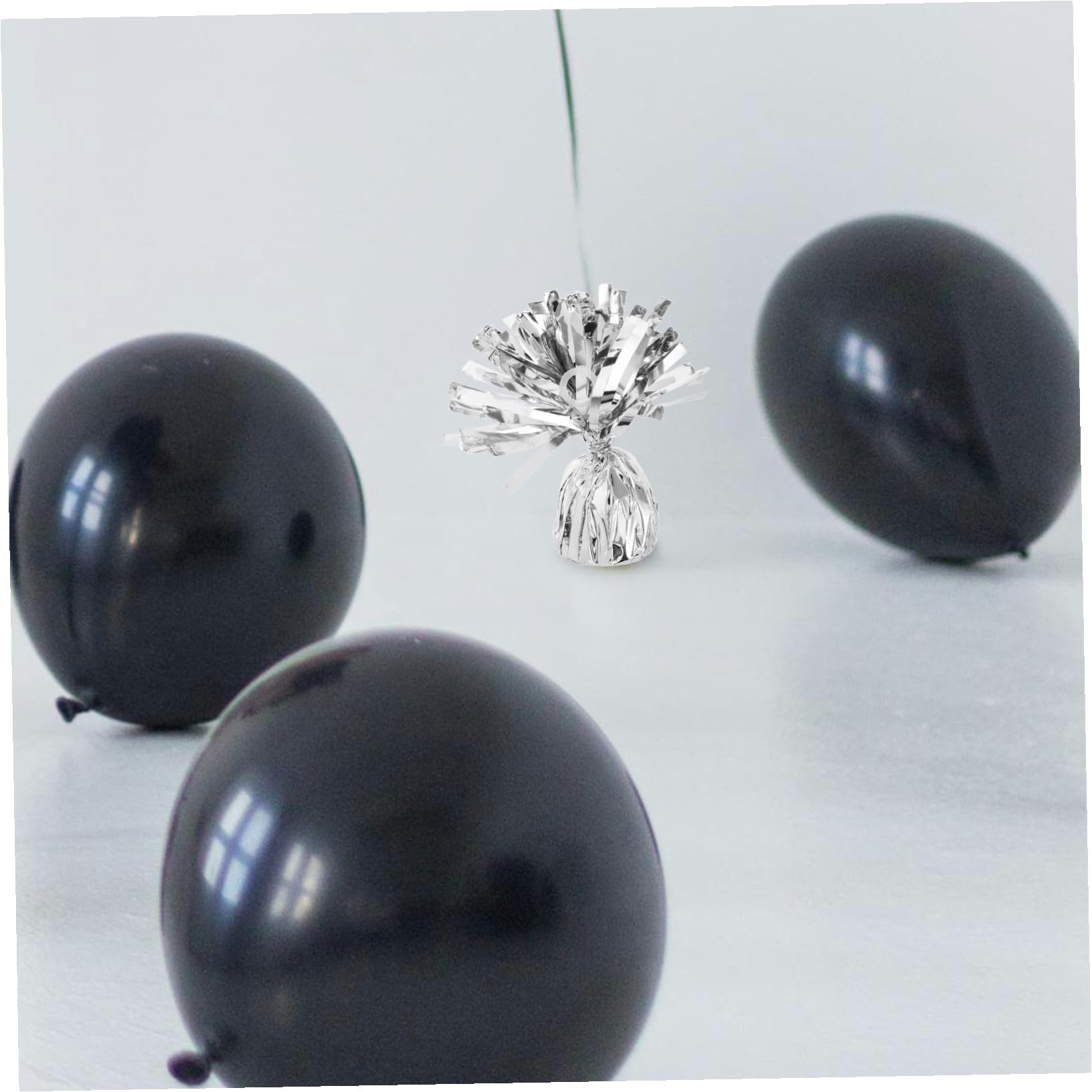 Garneck 6 Stück Schwere Ballongewichte aus Pet und Zement in Silber Elegantes Design zur Einfachen Befestigung für Hochzeits und Partydekorationen
